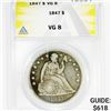 Image 1 : 1847 Seated Liberty Dollar ANACS-VG8
