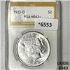 Image 1 : 1927-D Silver Peace Dollar PGA-MS63+