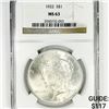 Image 1 : 1922 Silver Peace Dollar NGC-MS63