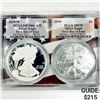 Image 1 : 2019 Set (2) Silver Eagle PCGS-MS, PR DCAM