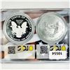 Image 2 : 2019 Set (2) Silver Eagle PCGS-MS, PR DCAM
