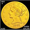 Image 1 : 1863-S $5 Gold Half Eagle HIGH GRADE