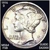 Image 1 : 1916-D Mercury Silver Dime CHOICE BU FSB