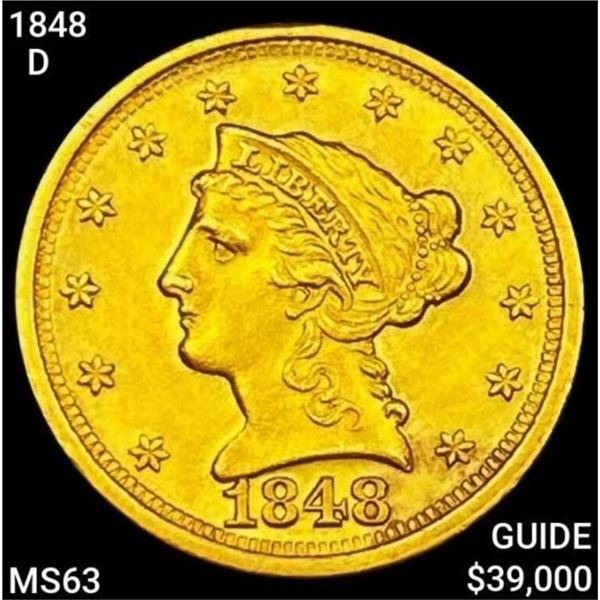 1848-D $2.50 Gold Quarter Eagle CHOICE BU