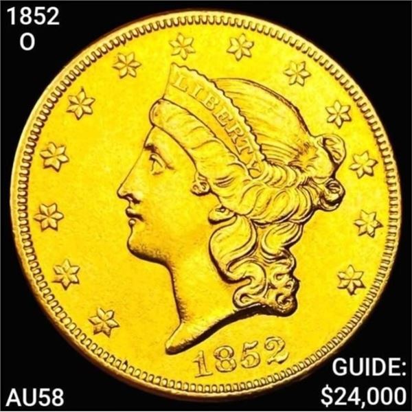 1852-O $20 Gold Double Eagle CHOICE AU