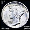 Image 1 : 1916-D Mercury Silver Dime CHOICE BU+ FSB