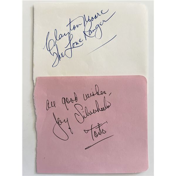 The Lone Ranger Clayton Moore and Jay Silverheels  original signatures