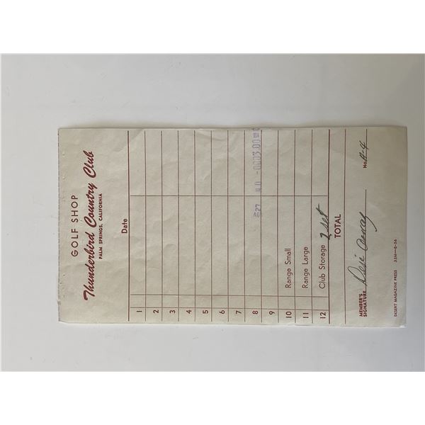 Desi Arnaz signed invoice