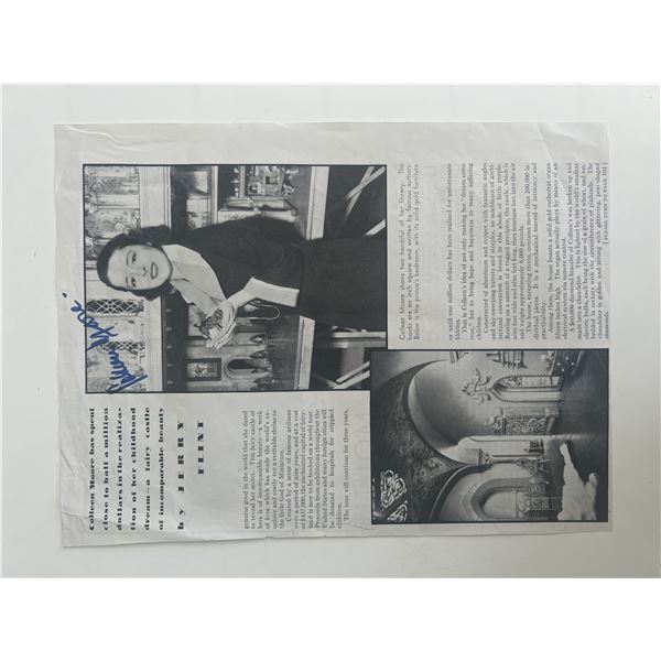 Colleen Moore signed vintage magazine page