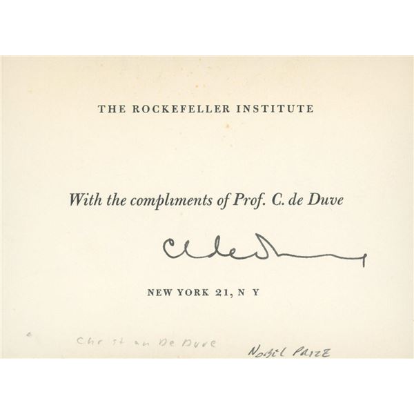 Christian de Duve signed card