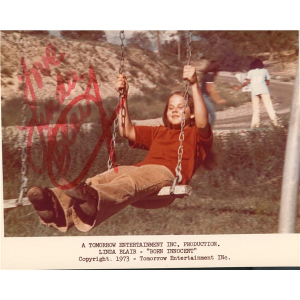 Linda Blair signed Born Innocent movie still