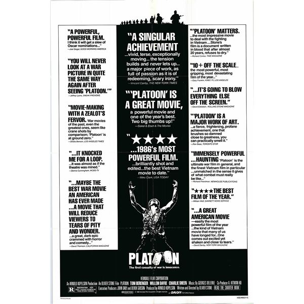 Platoon original 1986 vintage one sheet movie poster