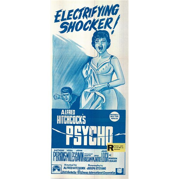 Psycho original 1960 vintage Australian insert poster