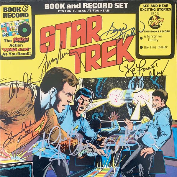 Star Trek cas signed Book and Record Set