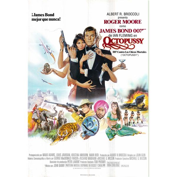 Octopussy original 1983 vintage Spanish one sheet movie poster