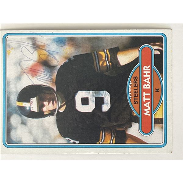 Pittsburgh Steelers Matt Bahr 1980 Topps #31 signed trading card