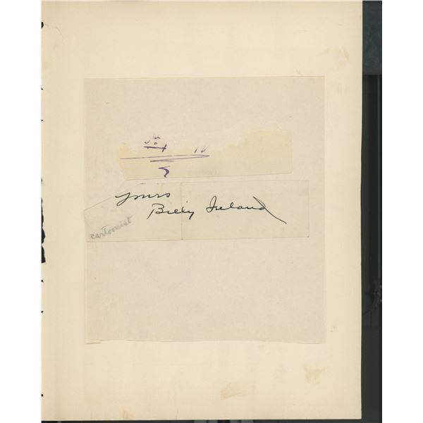 Billy Ireland signature cut