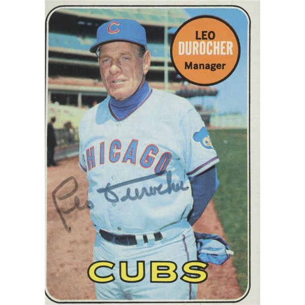 Leo Durocher signed Topps baseball card