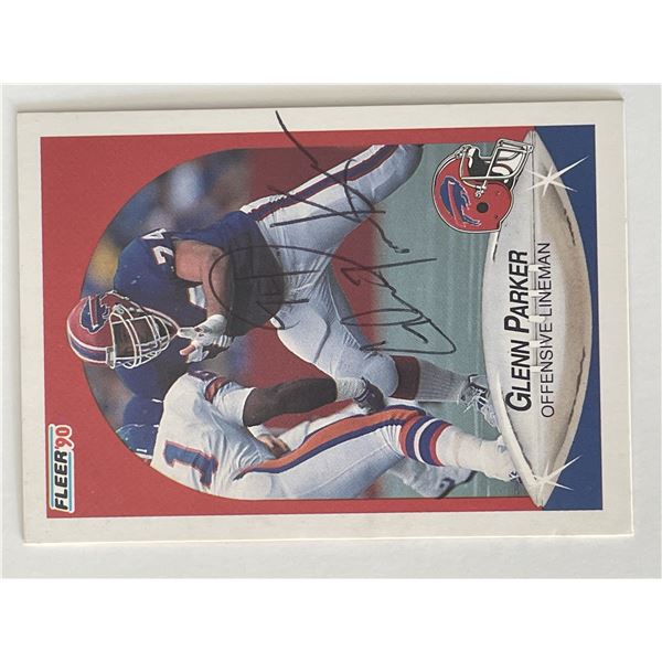 Buffalo Bills Glenn Parker 1990 Fleer #U-70 signed trading card