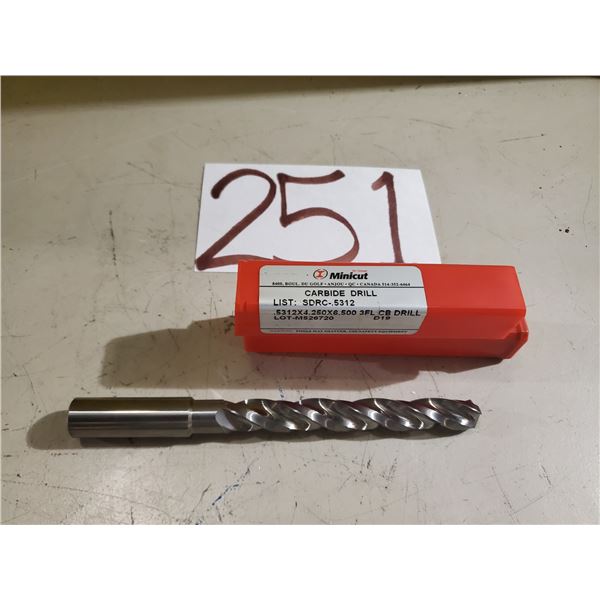 Solid Carbide Core Drill .5312" 3fl.