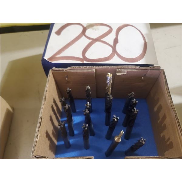 Lot of (16) Assorted Solid Carbide End Mill shank 1/4"