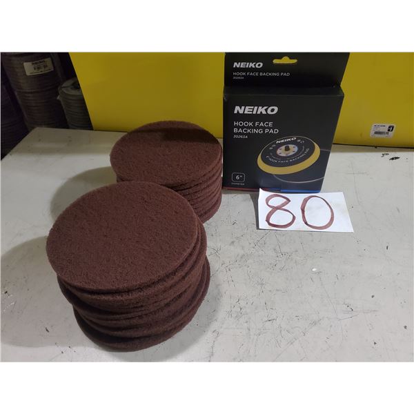 Neiko Hook Face Velcro Pad 6" with Scotch-Brite Wheels(20)