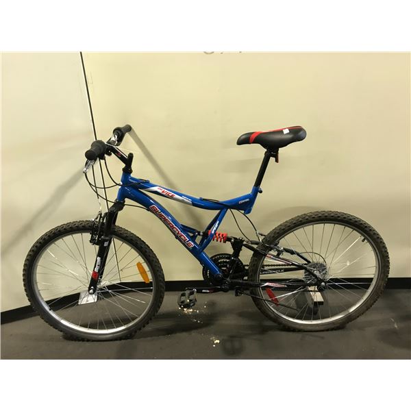 SUPERCYCLE VICE 26 BLUE 18 SPEED FULL SUSPENSION MOUNTAIN BIKE