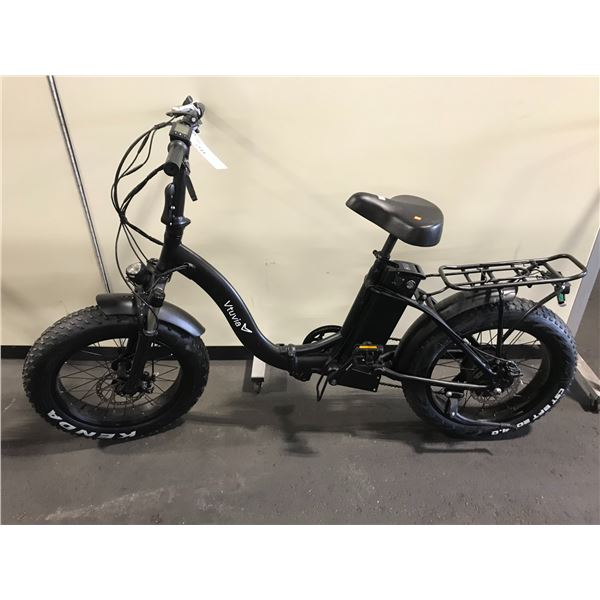 VTUVIA BLACK 7 SPEED FRONT SUSPENSION ELECTRIC ASSISTED FOLDING BIKE