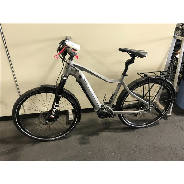 OHM GREY 10 SPEED FRONT SUSPENSION ELECTRIC ASSISTED BIKE WITH FULL DISC BRAKES