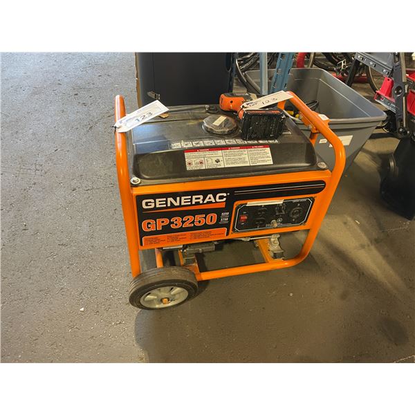 GENERAC GP3250 MOBILE 3250 WATT GAS POWERED GENERATOR & CORDLESS DRILL WITH BATTERY