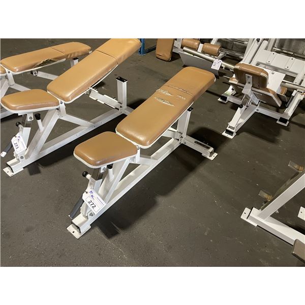 APEX WHITE / BROWN COMMERCIAL ADJUSTABLE WEIGHT BENCH