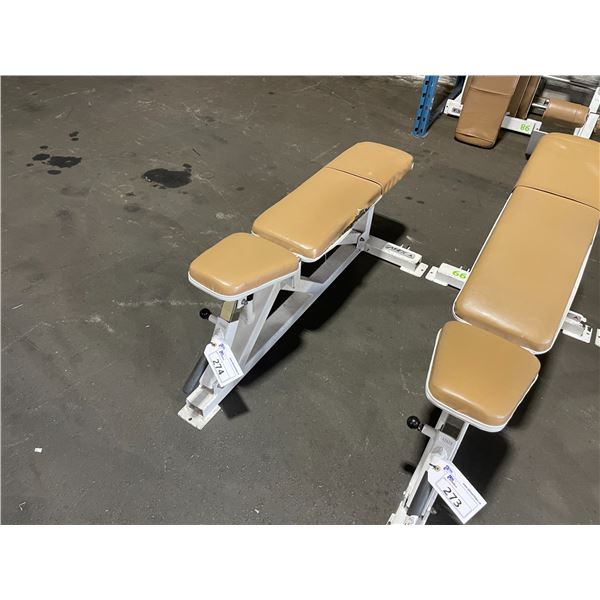 APEX WHITE / BROWN COMMERCIAL ADJUSTABLE WEIGHT BENCH