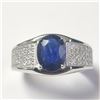 Image 1 : SILVER SAPPHIRE AND CZ  RING