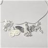 Image 1 : SILVER 4 PENDANTS WITH CHAIN 16" NECKLACE
