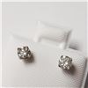 Image 2 : 14K WHITE GOLD DIAMOND (0.42CT,SI2-I1,F-G)EARRINGS