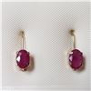Image 1 : 14K YELLOW GOLD RUBY(1.1CT)EARRINGS(~WEIGHT 0.85G)