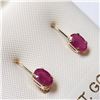Image 2 : 14K YELLOW GOLD RUBY(1.1CT)EARRINGS(~WEIGHT 0.85G)