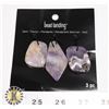 Image 1 : NEW 3PC SEMI-PRECIOUS STONE (AMETHYST) PENDANT