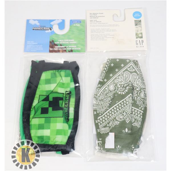BUNDLE OF NEW KIDS MASKS INCLUDING MINECRAFT