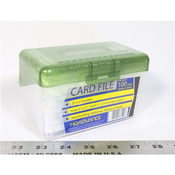 NEW CARD FILE INCLUDES 100 3"X5" INDEX CARDS