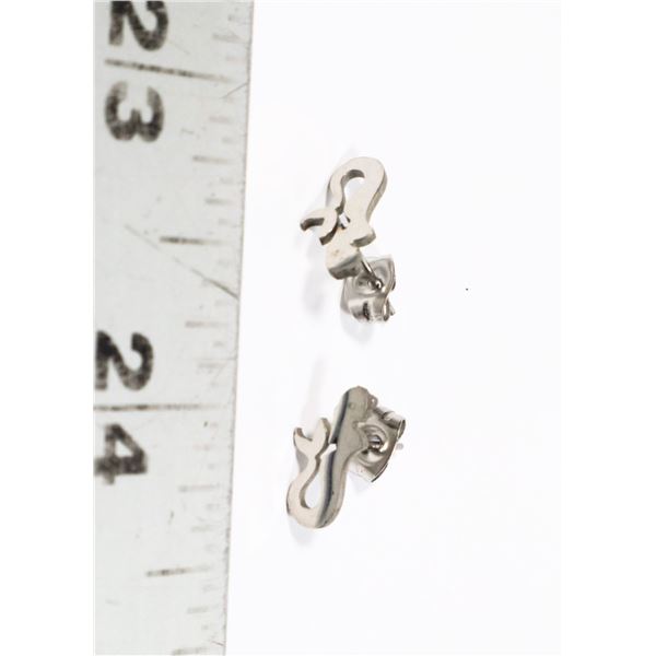 NEW SILVER TONE MERMAID STUD EARRINGS