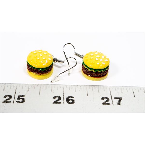 NEW HAMBURGER THEME DROP EARRINGS