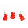 Image 1 : NEW "CHERRY" RED PLASTIC GUMMY BEAR RING & EARRING