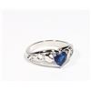 Image 1 : NEW SILVER TONE BLUE HEART GEMSTONE RING