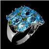 Image 1 : Natural Stunning Swiss Blue Topaz Ring