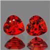 Image 1 : Natural Orange Red Sapphire Heart Pair {Flawless-VVS}