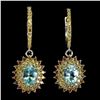 Image 1 : Natural Brazil Paraiba Apatite & Sapphire Earrings
