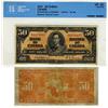 Image 1 : 1937 $50 BC-26a Osborne CCCS VF20 #A/H0078807. A decent example with nice colours.