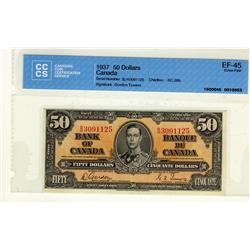 1937 $50 BC-26b #BH3091125, CCCS EF45.