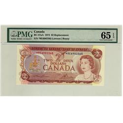 1974 $2 BC-47aA #*RE6902365, PMG Gem UNC65 EPQ.